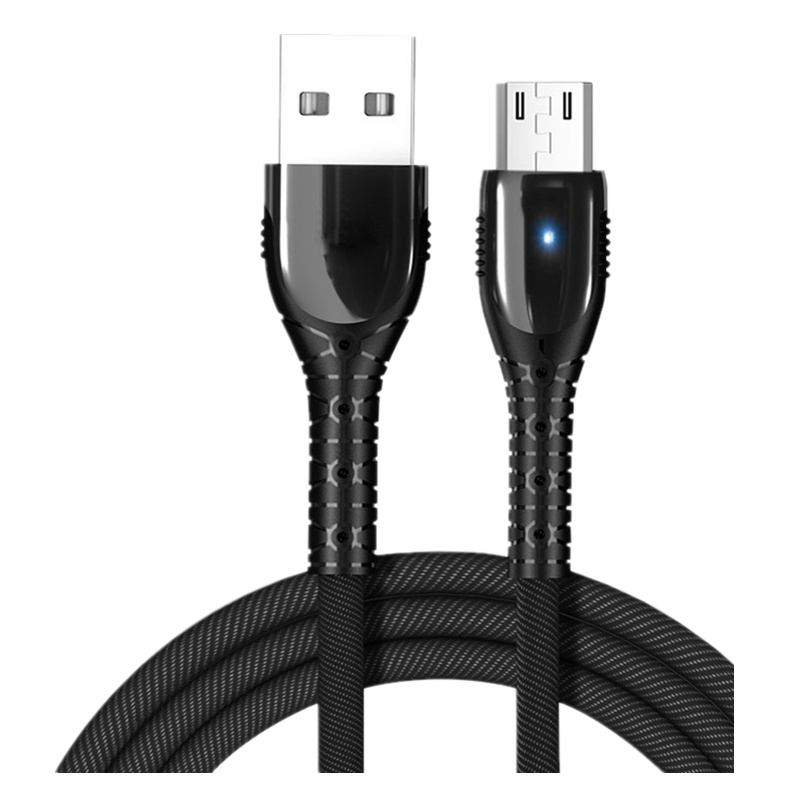 适用安卓micro锌合金带灯快充数据线 闪充手机充电线 通用安卓 华为 小米 三星 oppo vivo