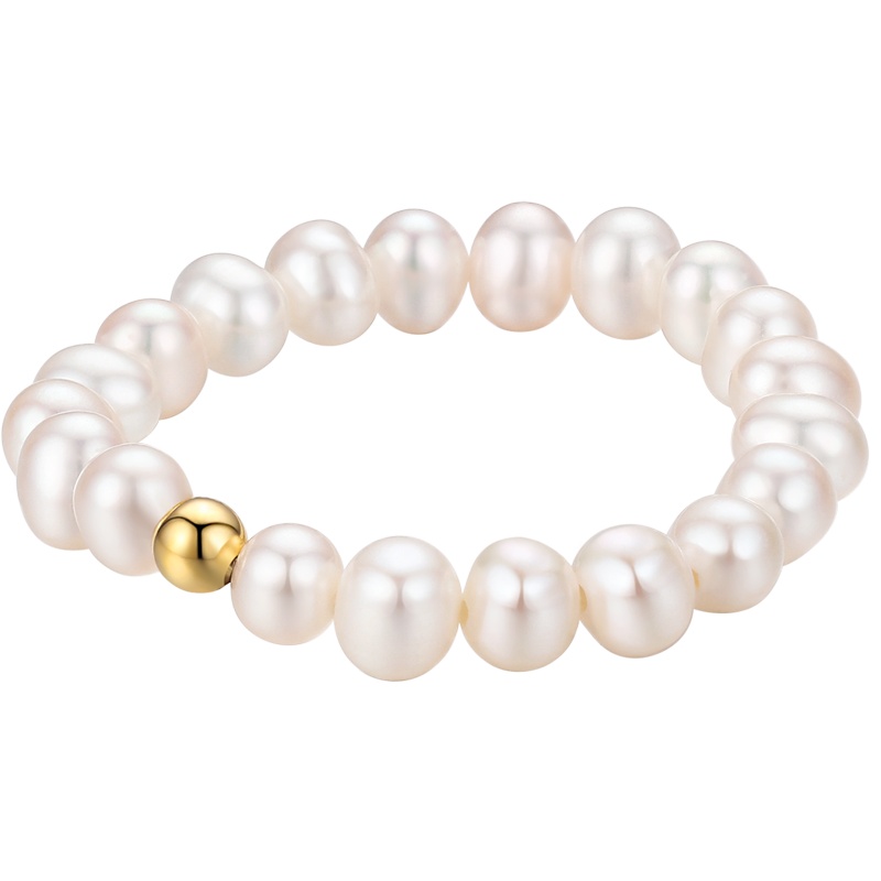 佰色传情BRIR淡水珍珠串珠戒指女高级感弹力松紧可调节食指戒