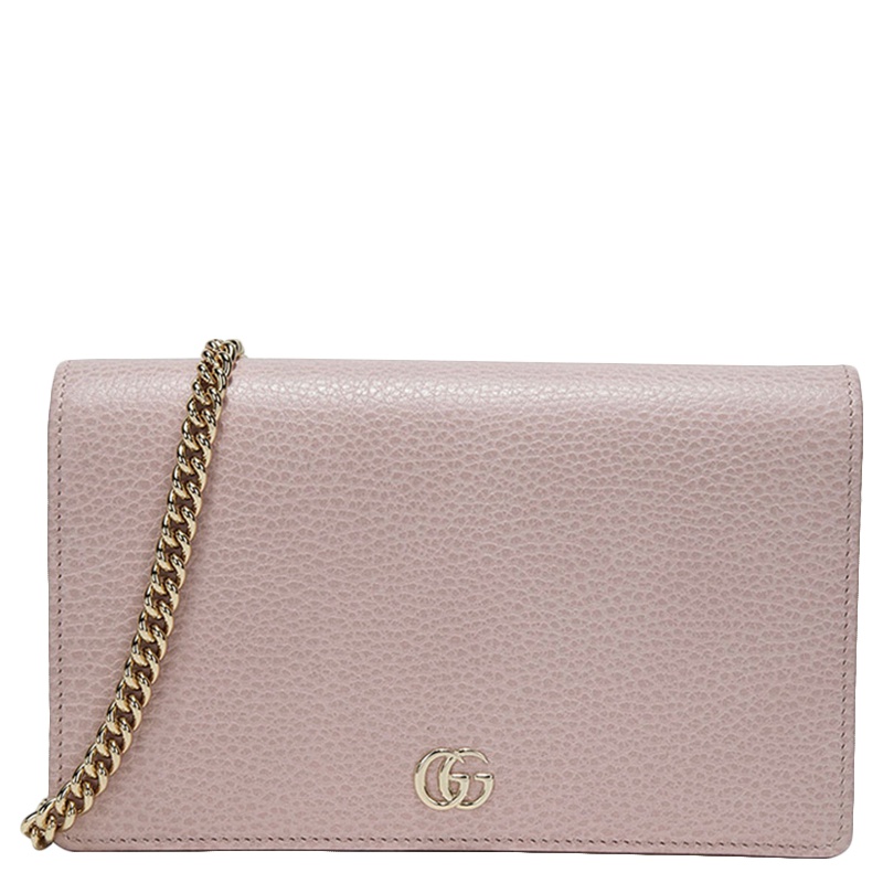 [直营]古驰(GUCCI) GG Marmont系列皮革迷你链条手袋 迷你女士单肩包 女包