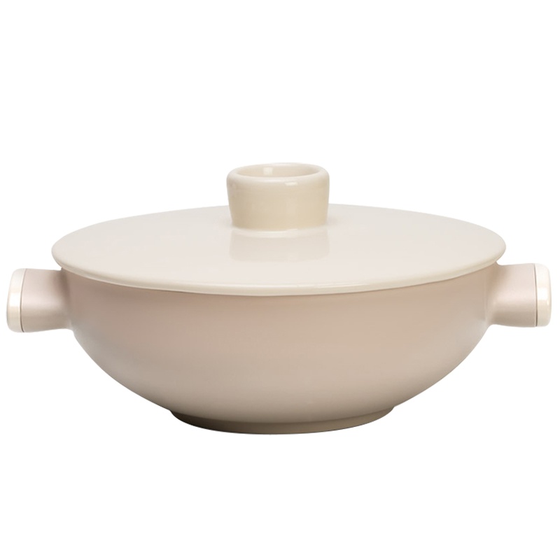 TVS 意大利进口锅具不粘锅双耳炒锅复古陶瓷盖24cm