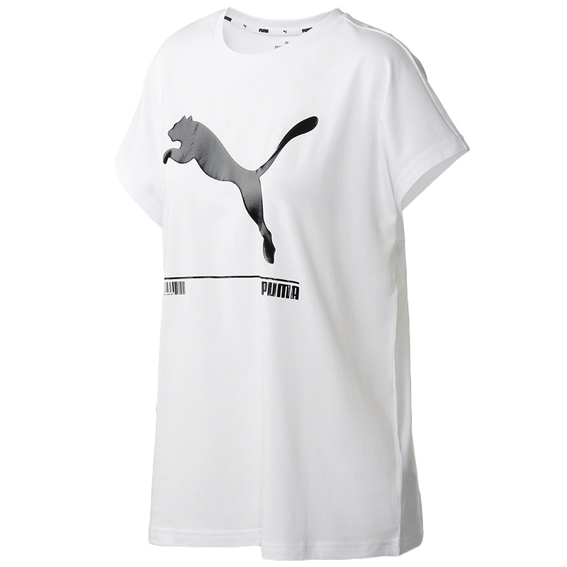 PUMA彪马女装运动服经典logo运动服休闲跑步短袖T恤583865