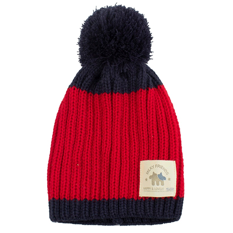 milky friends秋冬宝宝冰激凌毛线帽帽婴儿套头毛线帽婴儿针织帽1-2岁