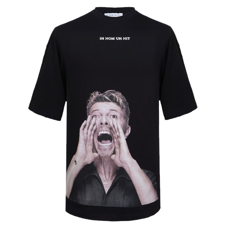 IH NOM UH NIT男士黑色棉质圆领短袖T恤衫NUS19280 009