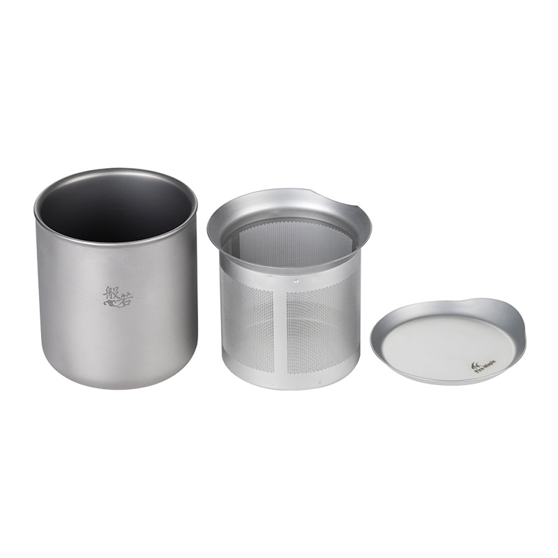 火枫般若泡茶杯便携单人户外旅行茶杯双层钛办公室家用户外旅行随手杯不易烫手