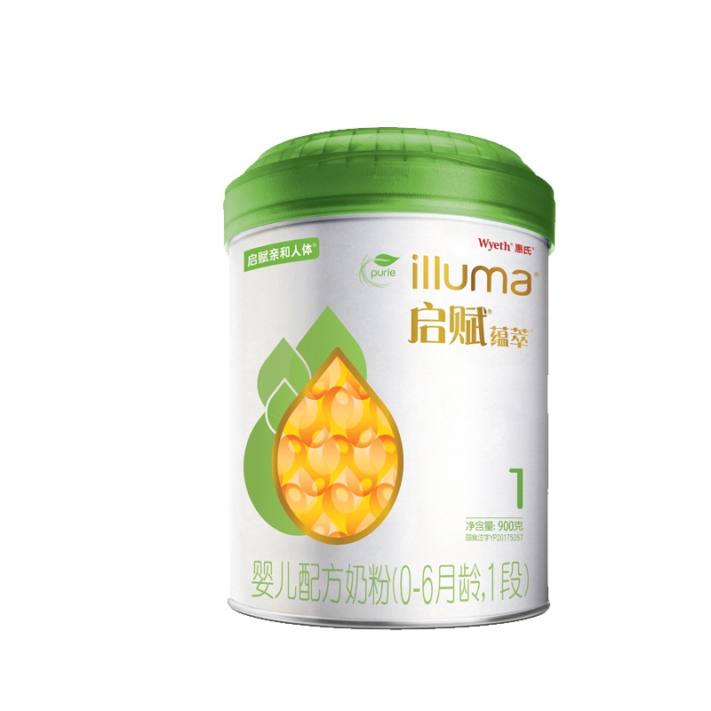 21年10月生产保质期2年 惠氏(Wyeth)有机奶粉 启赋1段 0-6月初生婴儿配方 900克 罐装 1罐900g