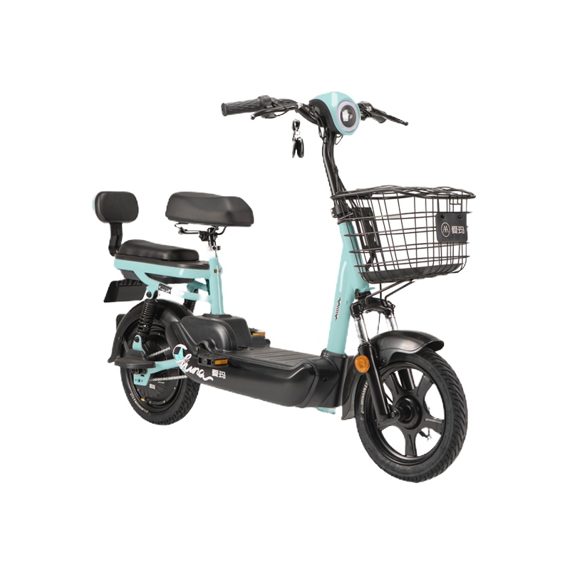 爱玛(AIMA) 新国标 48V12AH 轻便可提取锂电车 多乐 云雾蓝/亚黑