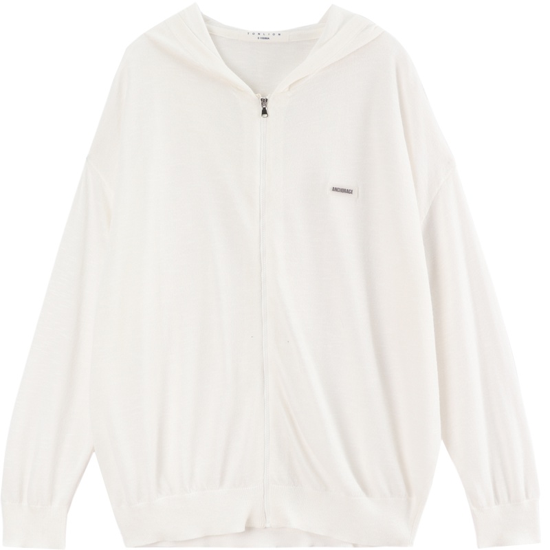 唐狮2019春夏女针织开衫外套空调衫白色短款外搭宽松薄款罩衫