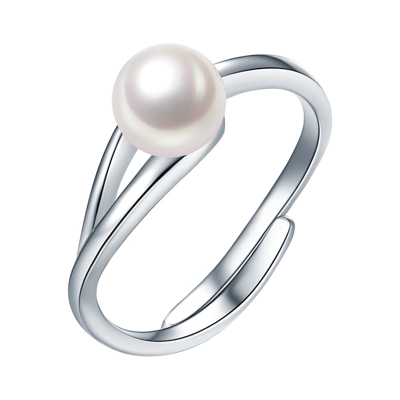 DTOTO S925银时尚个性小众设计日式轻奢网红淡水珍珠戒指女