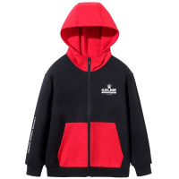 kelme（kids）男童春季开衫卫衣外套中大童舒适连帽2020休闲针织