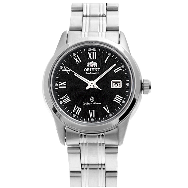 东方双狮(ORIENT)手表男士女士全自动机械表商务休闲日历夜光防水男表女表女式情侣表七夕礼物 [雅致黑女表]SNR1L