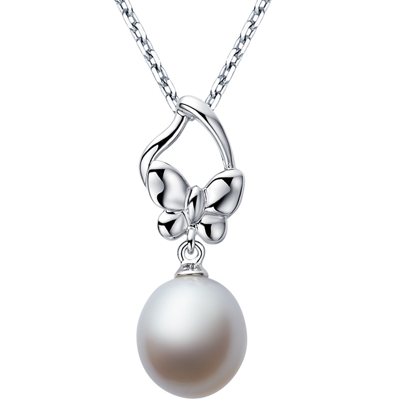周大福珠宝首饰时尚优雅蝴蝶结925银珍珠坠 390元