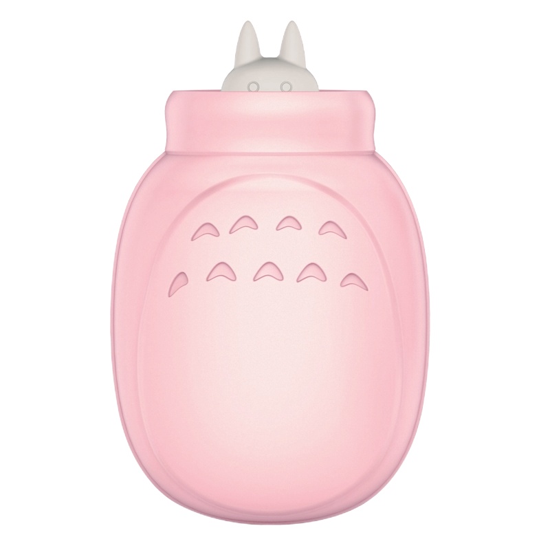 壹志硅胶热水袋注水式小号可爱暖手宝充水灌水迷你家用女性热敷肚子开水无电防爆暖身暖脚送女友绒布套清新宿舍住学校女生便携粉色