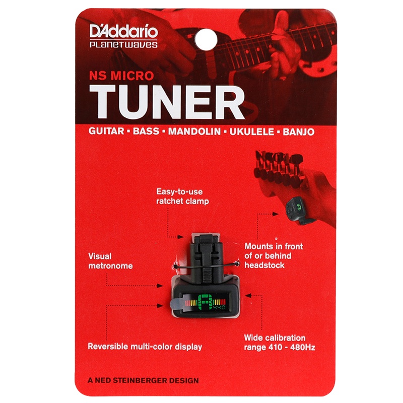 达达里奥(D'Addario)PW-CT-12 迷你尤克里里贝斯民谣木吉他电吉他调音器调音表校音器美国原装进口 黑色