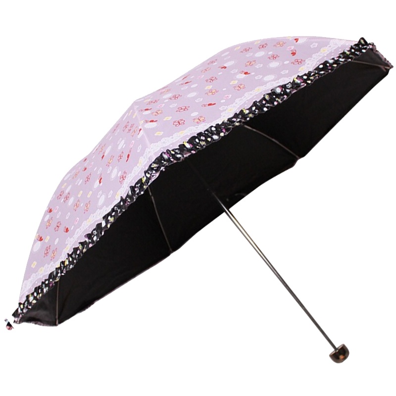 天堂伞 春日畅想黑胶防晒三折铅笔晴雨伞3433E