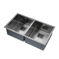 箭牌(ARROW)窄边系列手工双槽厨房水槽双槽AE5580358G