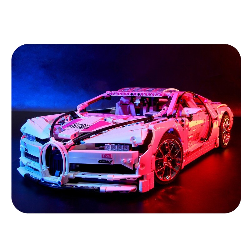 布加迪科技机械组跑车16岁+ 儿童玩具威龙跑车汽车赛车模型 男孩女孩 生日 1:10红色布加迪+灯光