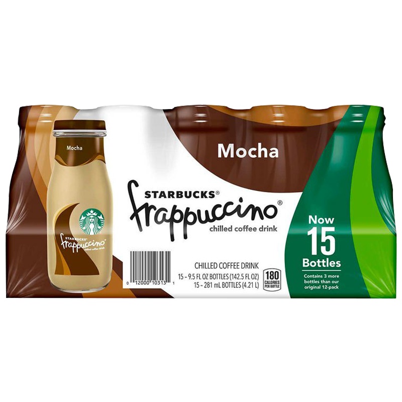 [产自美国]星巴克(starbucks)星冰乐摩卡味咖啡饮料 281ml*15瓶/箱 进口咖啡 进口饮料 美国进口