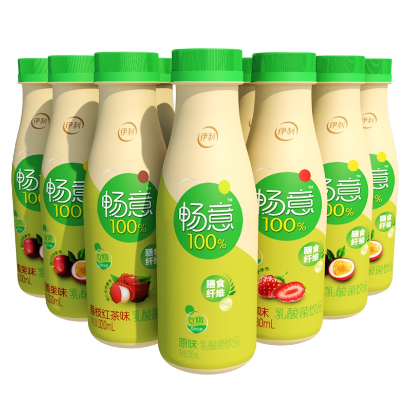 伊利（YILI）畅意100%乳酸菌饮料饮品330ml*12瓶 【4月货】