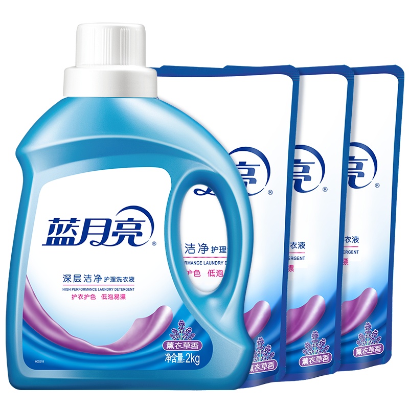 蓝月亮 洗衣液机洗2kg瓶+1kg*3袋优惠套装薰衣草香深层洁净