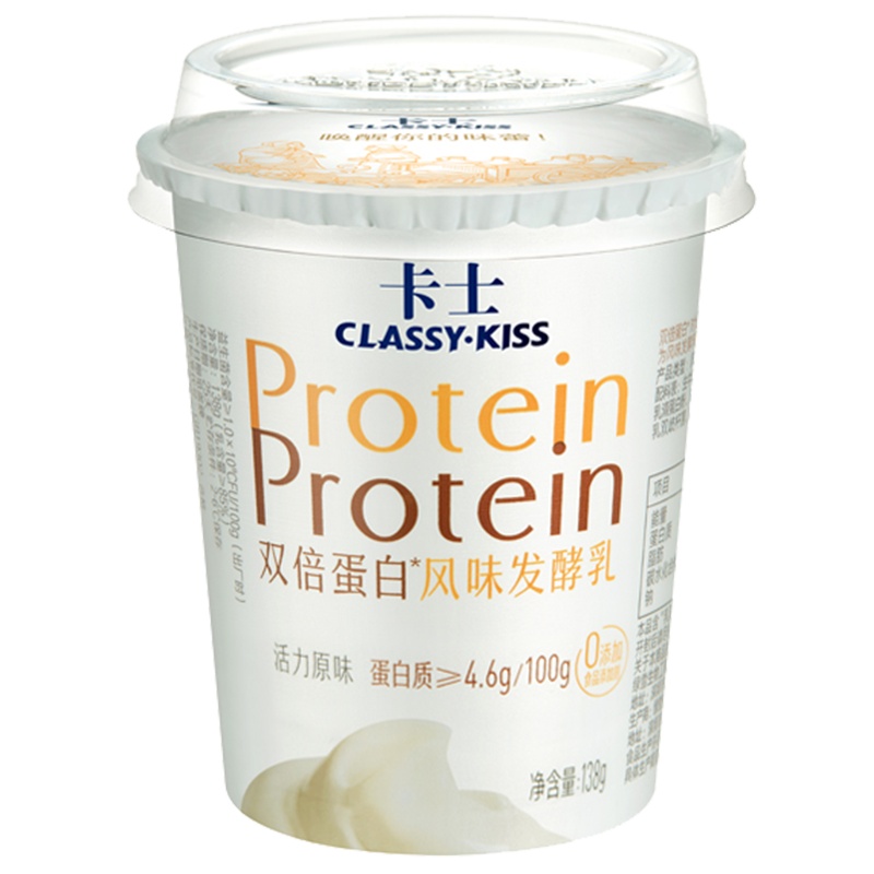 卡士(CLASSY-KISS)双倍蛋白 活力原味138g*6杯 低温酸奶酸牛奶风味发酵乳