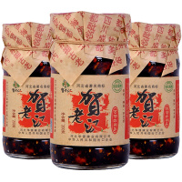 [中华特色]河北供销馆 贺老汉 古法炸辣子200g*3瓶 望都辣椒酱拌饭酱拌面酱 河北保定特产