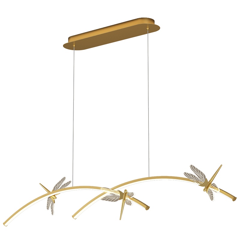 七只蚂蚁 餐厅吊灯北欧轻奢现代简约led餐桌灯创意个性艺术蜻蜓饭厅吧台灯个性大气轻奢餐厅吊灯鱼线吊灯防锈JH-X2110