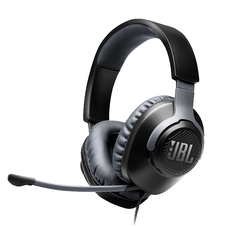 JBL QUANTUM100 头戴式游戏耳机电竞耳麦 有线电脑耳机带麦克风话筒 绝地求生吃鸡耳麦黑色