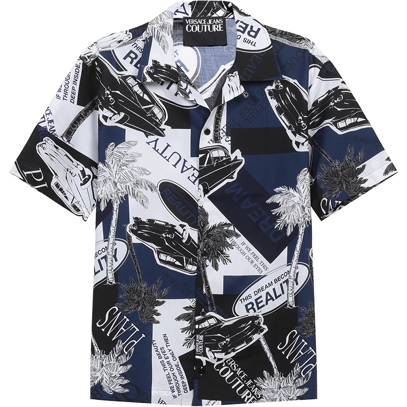 VERSACE JEANS COUTURE 范思哲 男士 棉质短袖休闲衬衫 B1GVB6B0 SN400