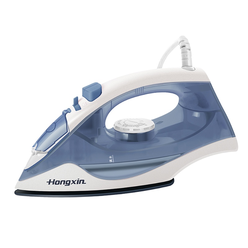 上海红心电熨斗RH195蓝色额定功率1100W水箱200ML家用蒸汽熨斗干湿可烫手持式迷你烫斗小型熨烫机经济款