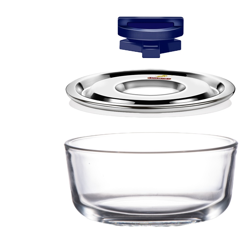 精工饭盒 不锈钢玻璃保鲜盒890ml+450ml*2 小康三件套 JG-B8002