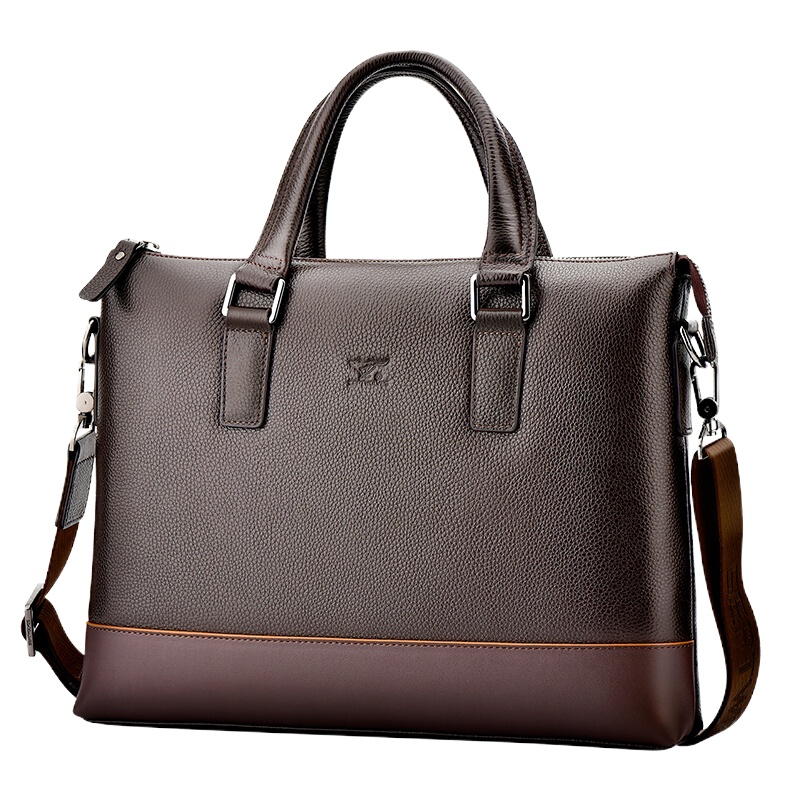 七匹狼(SEPTWOLVES)真皮男包手提包1A3443034-01