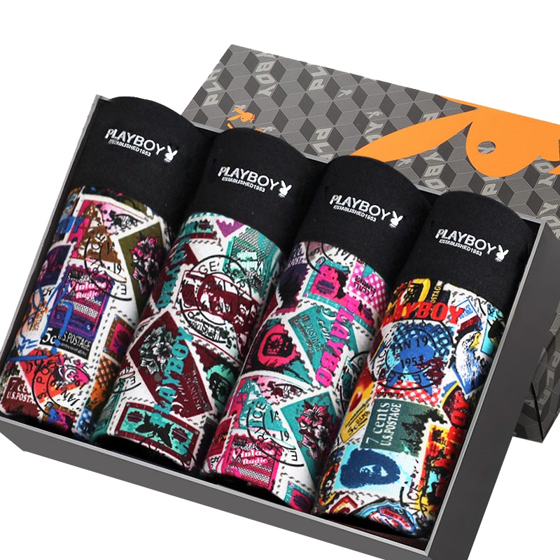 花花公子PLAYBOY男兰精粘胶全条印邮票明根滴胶平脚5595