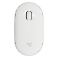 罗技（Logitech）Pebble鹅卵石轻薄型无线蓝牙静音鼠标光电蓝牙台式机笔记本电脑家用商务办公苹果MAC 白色