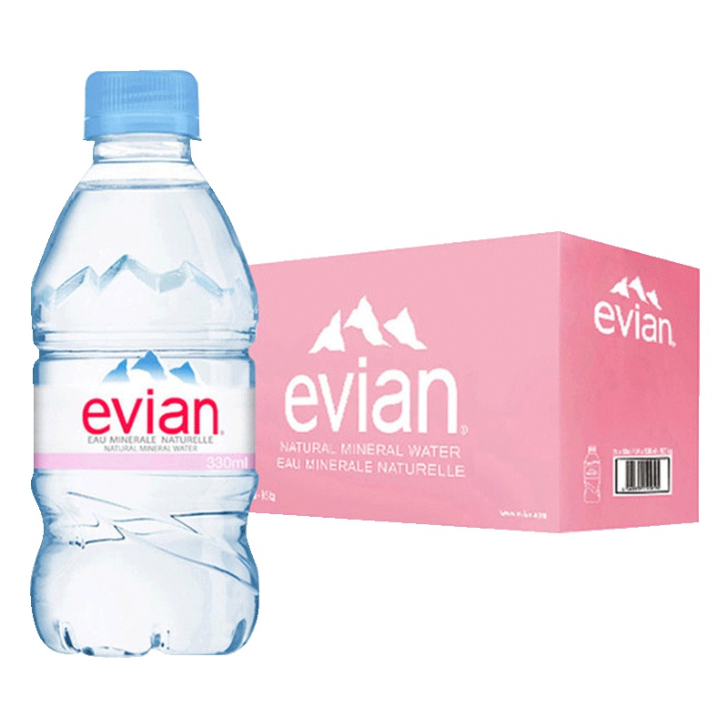 依云(evian)矿泉水 330ml*24瓶/箱 进口饮用水 矿物质水 法国进口