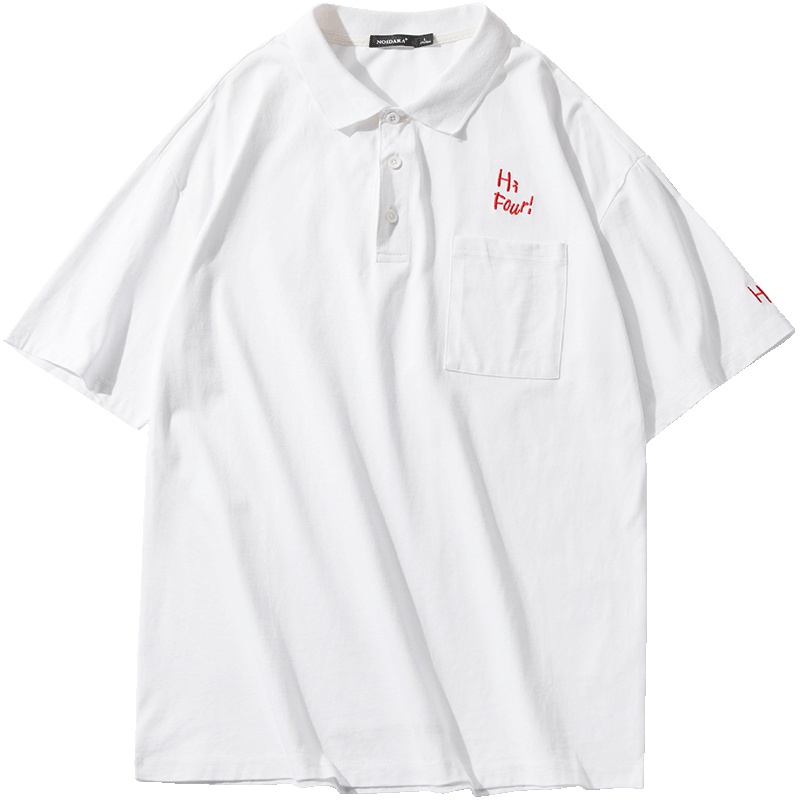 No.1dara夏季新款丅恤男短袖t恤韩版体恤韩版刺绣纯色翻领POLO衫潮