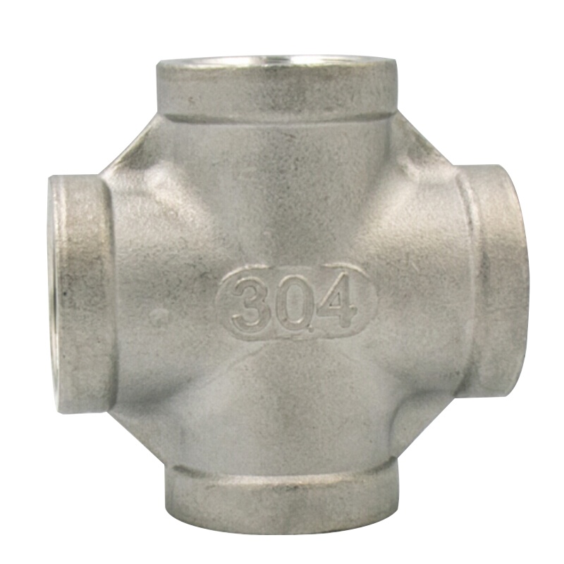 海斯迪克 gnjz-2035 304不锈钢内螺纹四通 正四通丝扣管件 内牙水暖管道配件 DN80-3