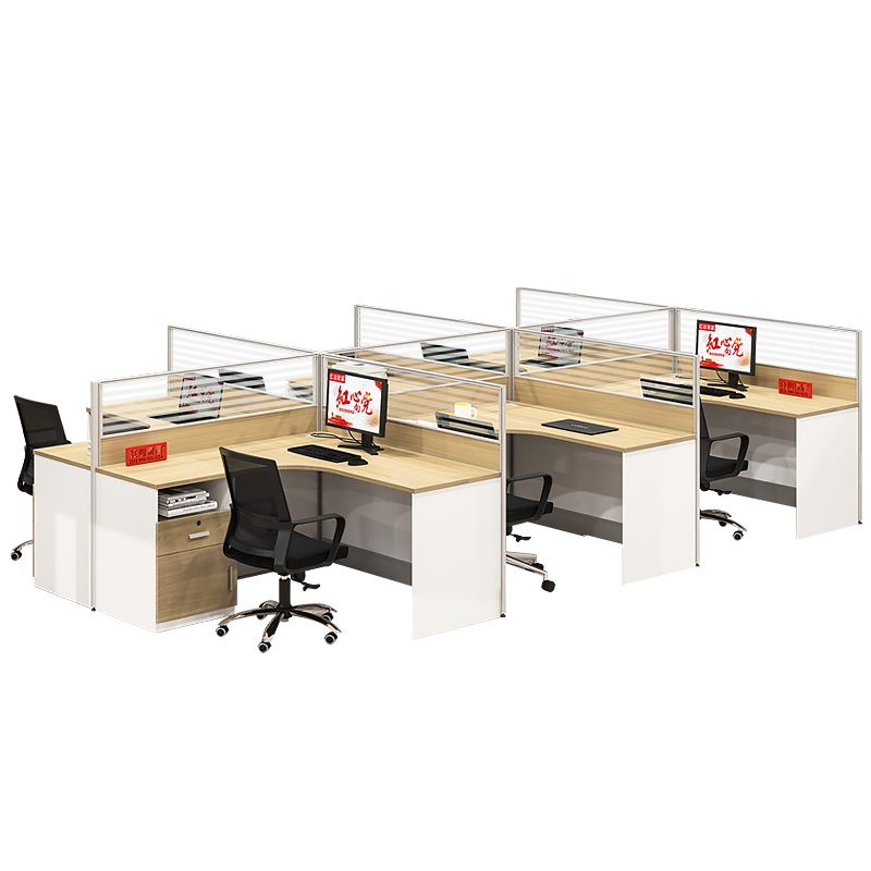 [红心家居]办公桌卡座六人员工位出型职员板式电脑桌椅办公家具