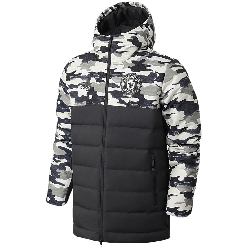 阿迪达斯男服羽绒服曼联保暖连帽外套休闲运动服FR3870