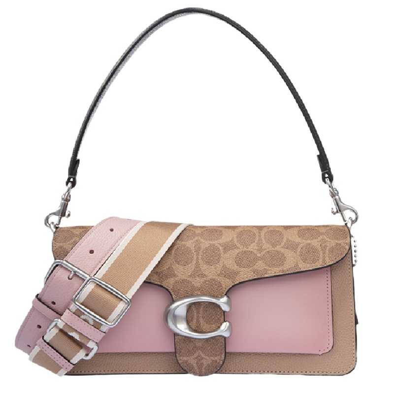 [HOT]COACH 棕色撞色女士单肩包 F4144LHQ63