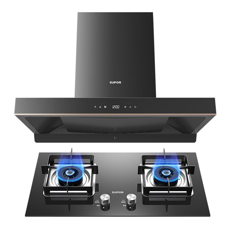 苏泊尔(SUPOR)NT50+P10欧式顶吸式烟灶套装套餐吸油烟机燃气灶套装智旋干洗(液化气)