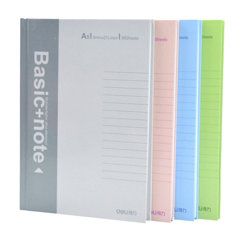 得力(deli) 3284 硬面抄5本 A5硬皮笔记本 加厚98页内芯硬壳记事本 ZG
