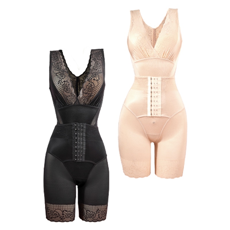 ENK高腰收腹提臀平角塑身裤美体内衣火山石后脱式女士塑身连体衣