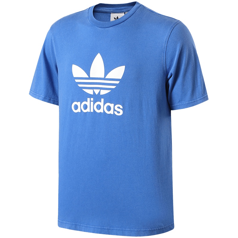 【自营】adidas阿迪达斯三叶草男子短袖T恤logo休闲运动服CW0703 L 蓝色