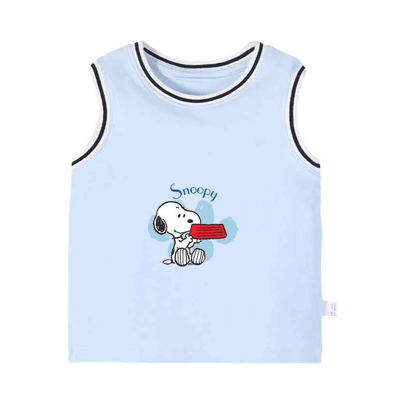史努比男童马甲男宝宝2021夏季新款无袖上衣儿童背心撞色薄款舒适