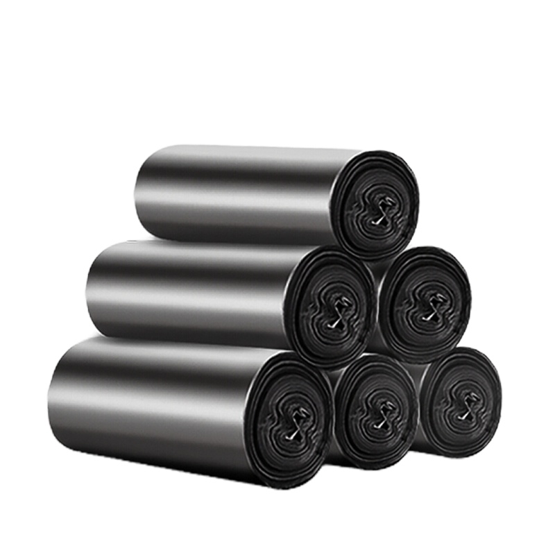 雅高背心手提式垃圾袋加厚垃圾袋50*65cm*5卷 黑色 150只装