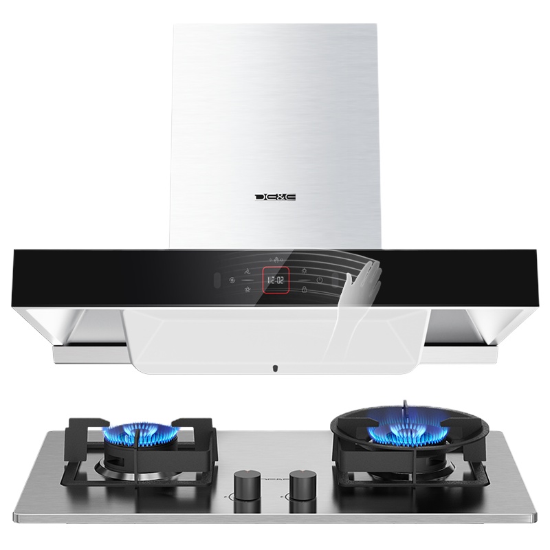 德意(DE&E)T6系列830pa大风压 21m³欧式抽油烟机 挥手自清洁烟灶套装828A+772G(需液化气详询客服)