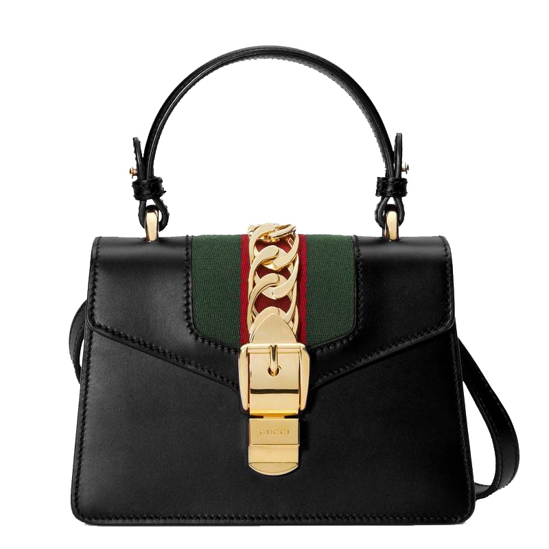 [直营]古驰(GUCCI) Sylvie系列 女士皮革迷你单肩包 手提包 丝带蝴蝶结包女包