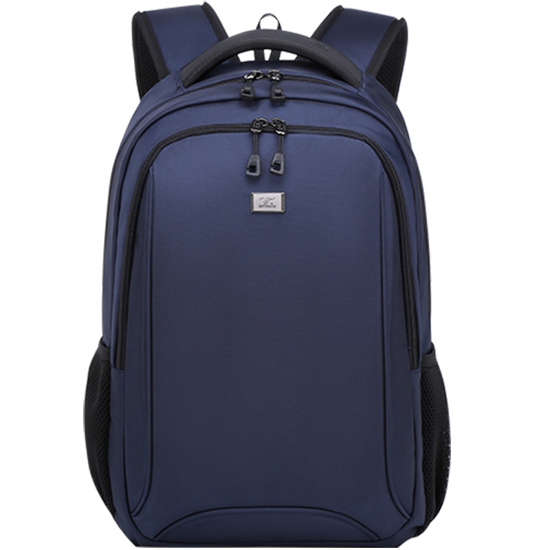 七匹狼(SEPTWOLVES)大容量休闲男女背包双拉链电脑包运动书包男包商务双肩包 蓝色