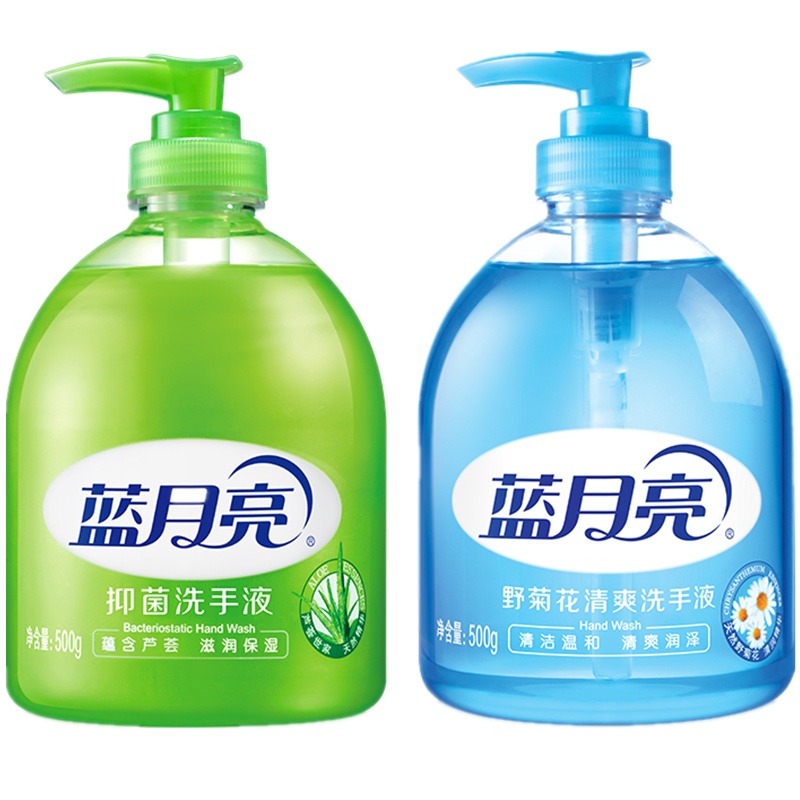 蓝月亮 抑菌洗手液(芦荟)500g/瓶 + 清爽洗手液(野菊花)500g/瓶