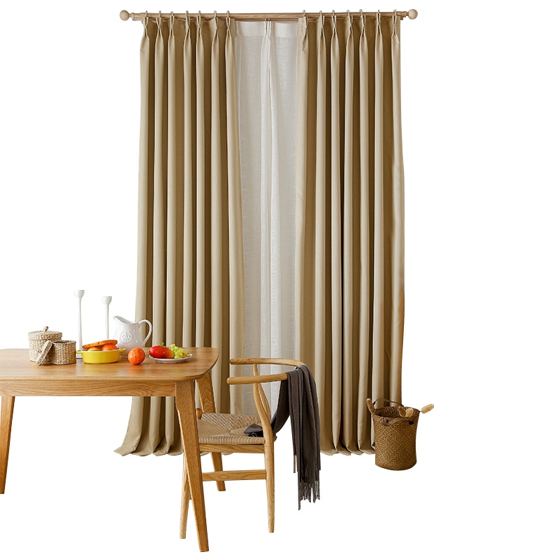 [规格:窗帘 办公室遮光窗帘 每米价格 棉麻 金黄色]办公室 窗帘 纯色简约定制窗帘